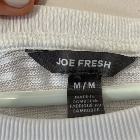 🧡3/$30 Joe Fresh White Sheet Quarter Sleeve Top - Picture 3 of 6